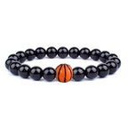 Men's Basketball Beaded Stretch Bracelet