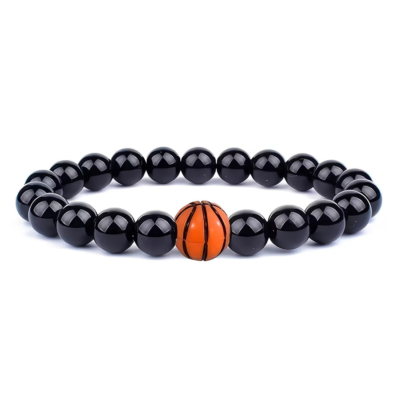Men's Basketball Beaded Stretch Bracelet