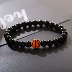 Men's Basketball Beaded Stretch Bracelet