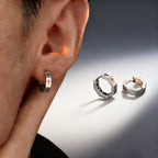 Men's Hexagonal Hoop Earrings with Cross Motifs