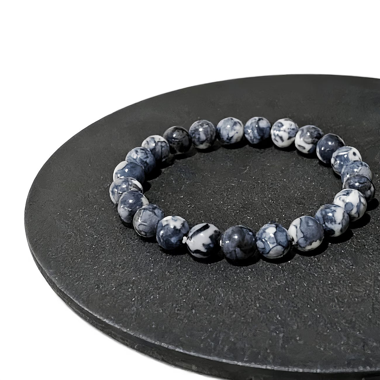 Men's Marbled Bead Stretch Bracelet
