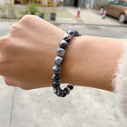 Men's Marbled Bead Stretch Bracelet