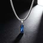 Men's Rectangular Crystal Necklace