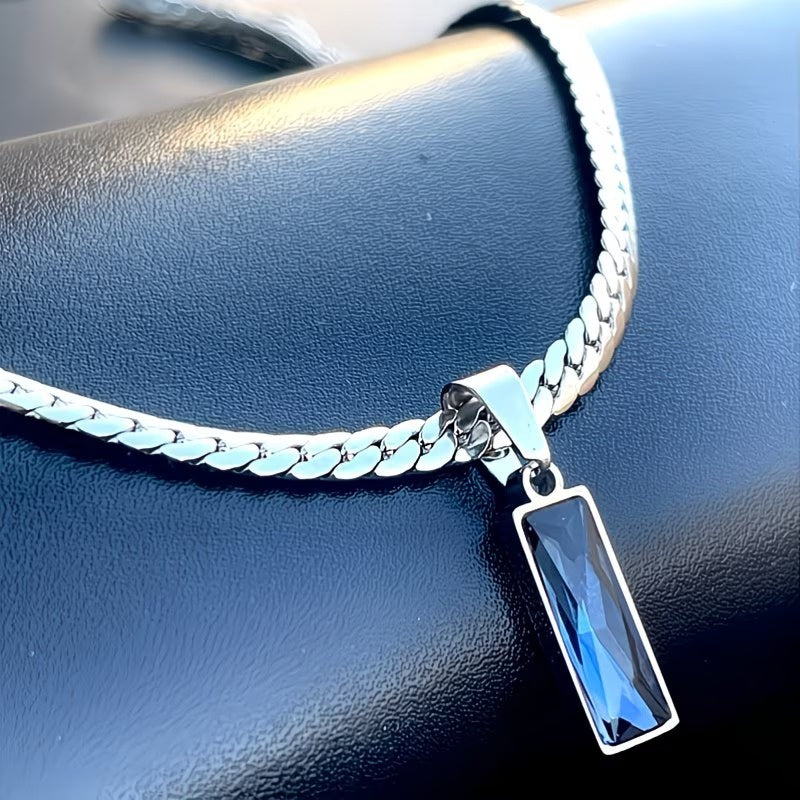 Men's Rectangular Crystal Necklace