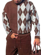 Men's Split-Panel Crew Neck Sweater