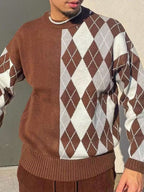 Men's Split-Panel Crew Neck Sweater