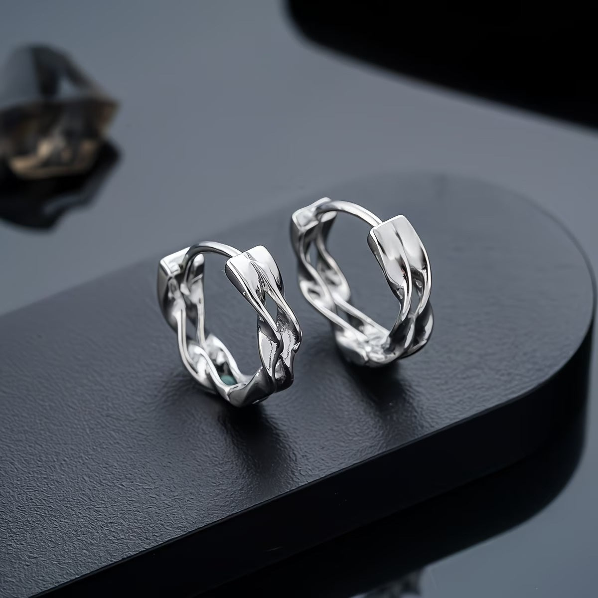 Men's Twisted Hoop Earrings