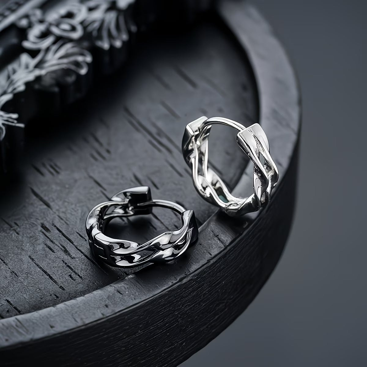 Men's Twisted Hoop Earrings