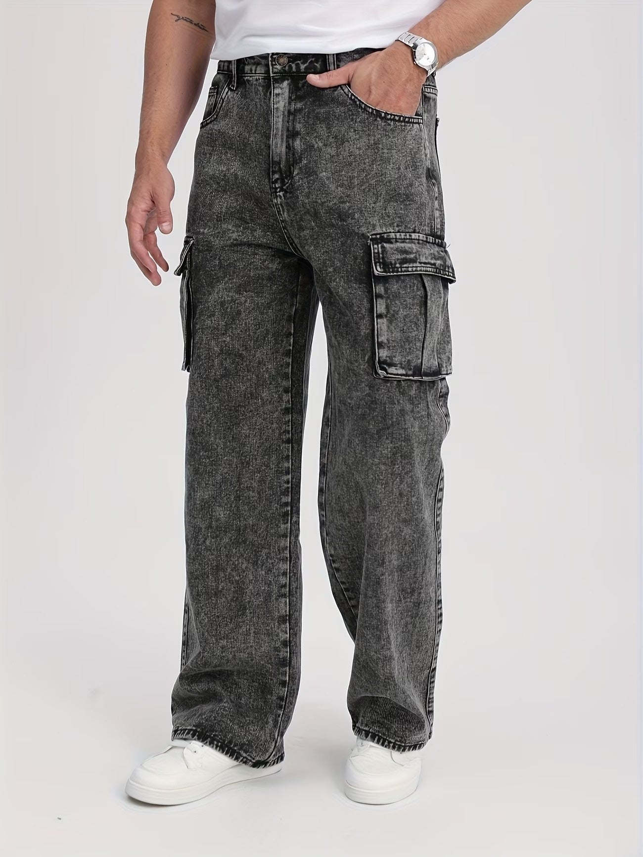 Men's Wide-Leg Cargo Pants