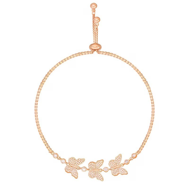 Women's Butterfly Charm Box Chain Bracelet