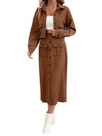 Women's Button-Front Two-Piece Set