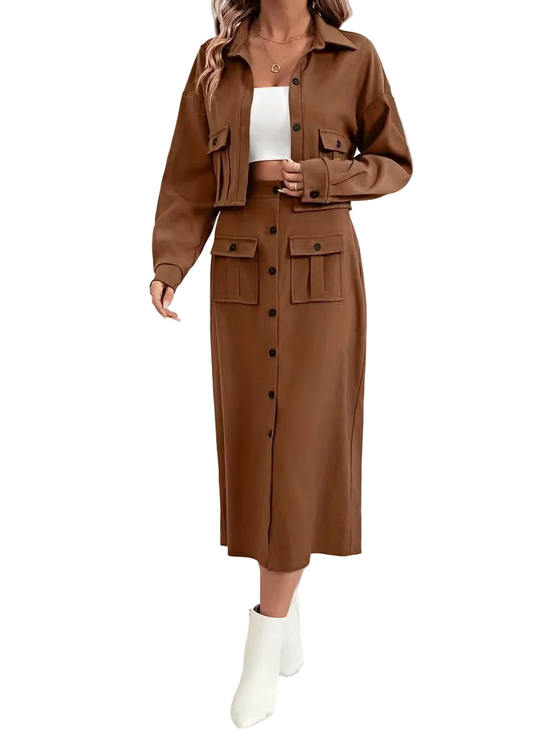 Women's Button-Front Two-Piece Set