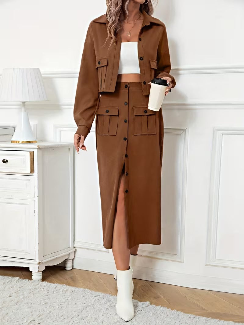 Women's Button-Front Two-Piece Set
