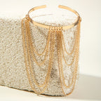 Women's Cuff Bracelet with Layered Chains