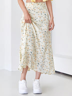 Women's Floral Print A-Line Midi Skirt
