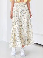 Women's Floral Print A-Line Midi Skirt