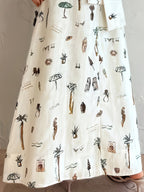 Women's Printed Maxi Dress with Back Tie