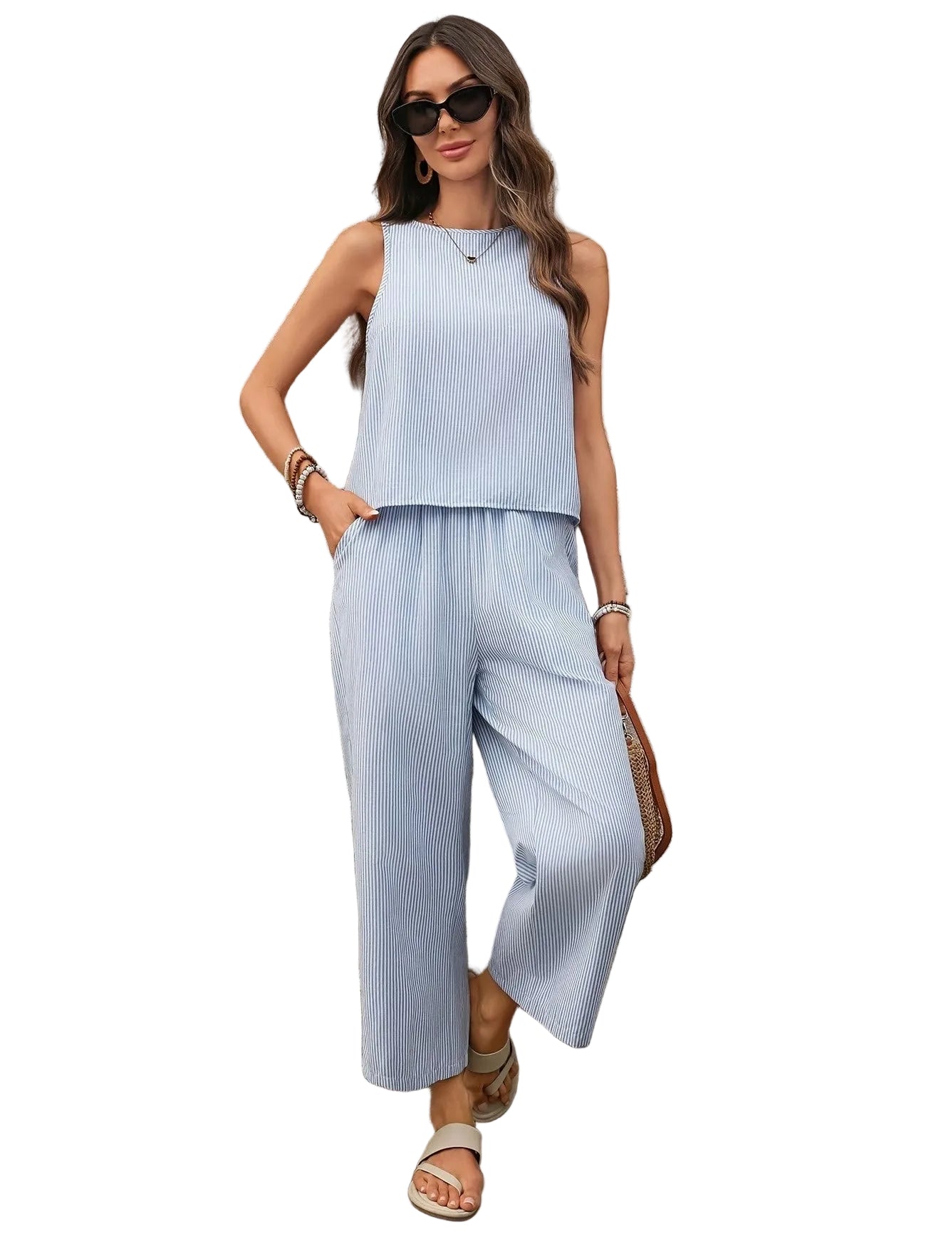Women's Striped Two-Piece Set
